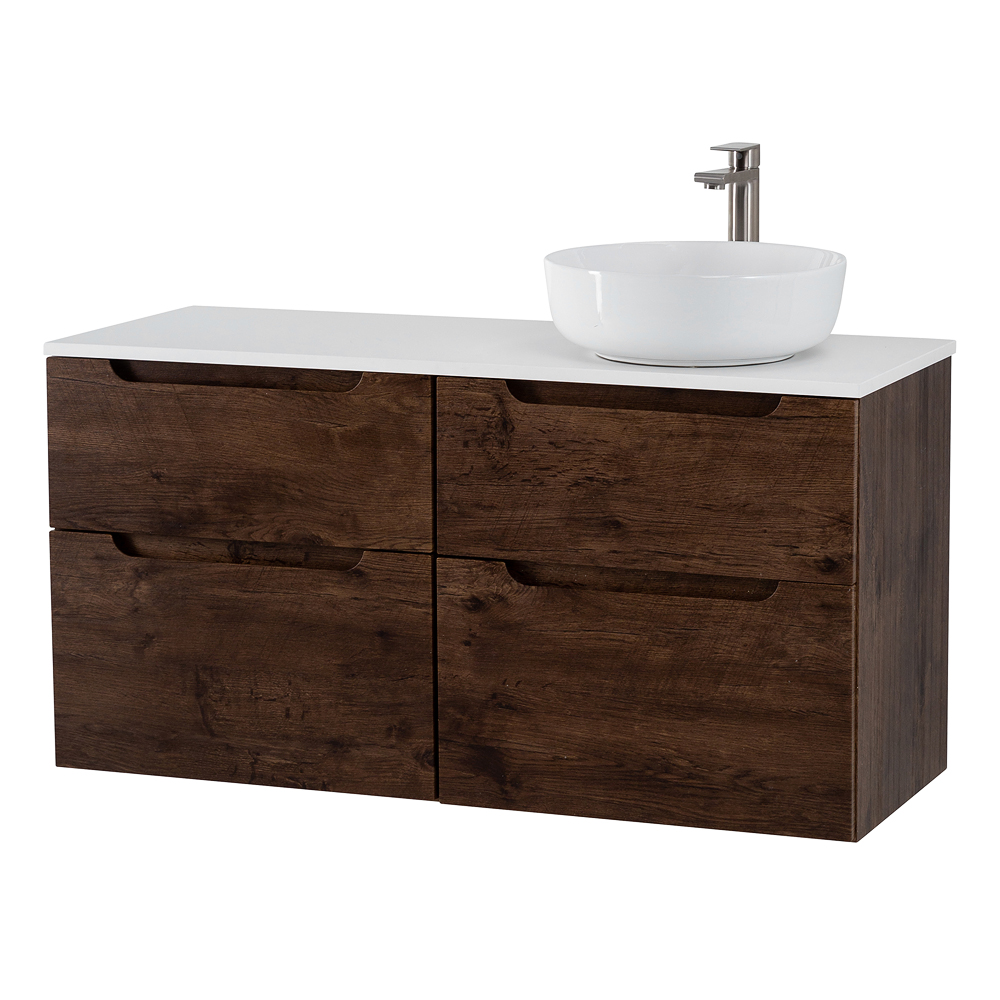 Приобрести belbagno тумба со столешницей etna-h60 120 см, подвесная rovere moro, раковина справа