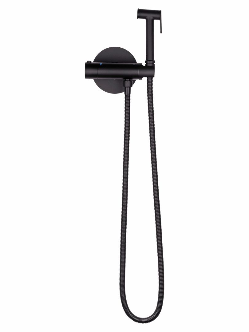 Приобрести смеситель с гигиеническим душем и термостатом встраиваемый wonzon & woghand, темный графит (ww-88819902-bgm)