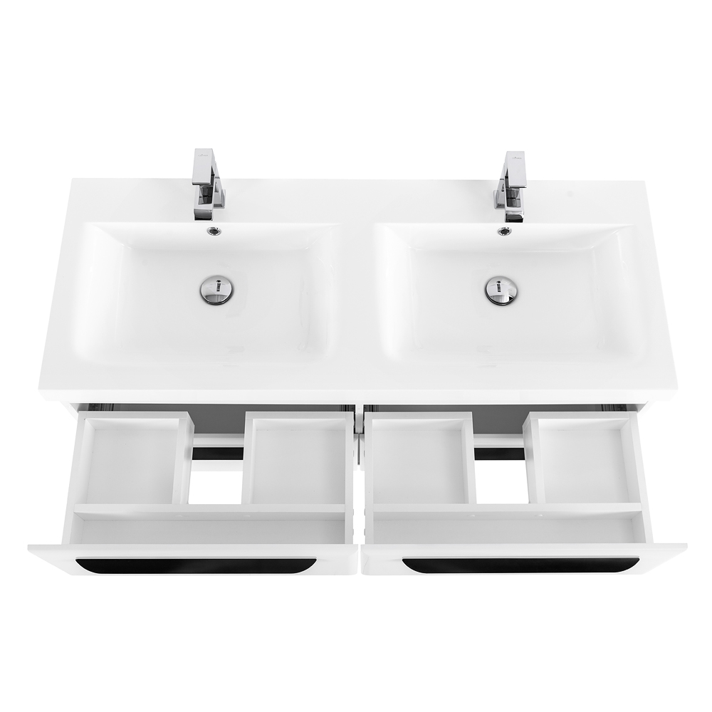 Приобрести cezares тумба подвесная с раковиной eco 120 см bianco lucido, белый глянец eco-1200-4c-so-2-bl