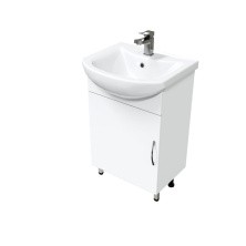 Mirsant Тумба напольная NOVA Лайт 55 см с раковиной Балтика-55, белая УТ000072559