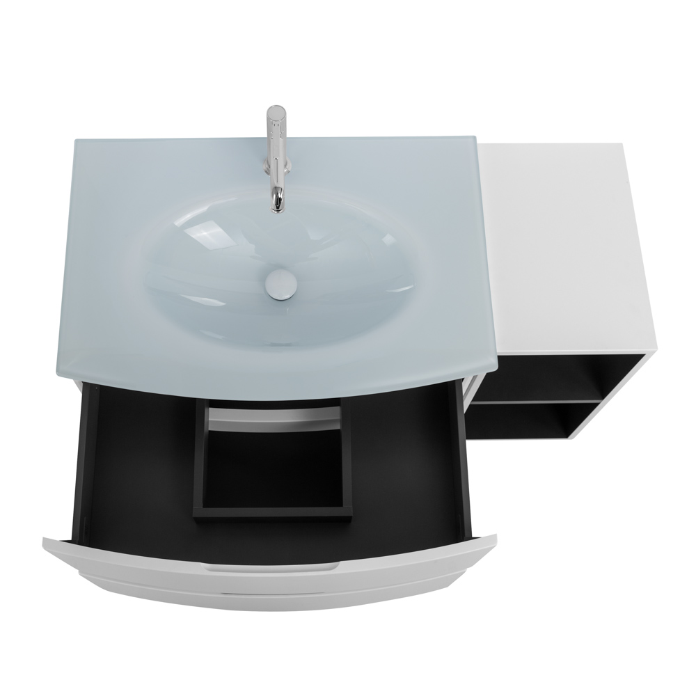 Приобрести cezares тумба подвесная с раковиной elettra 104 см bianco opaco, стекло, белая 55521