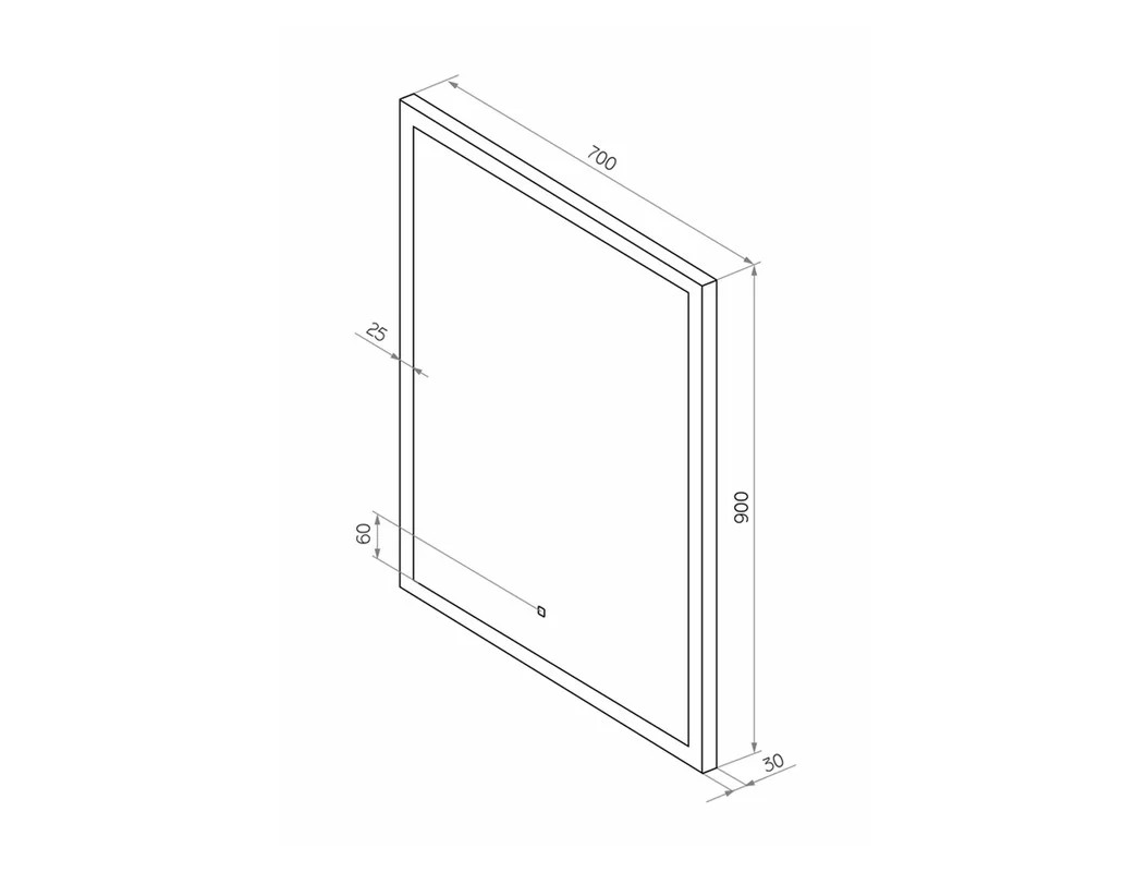 Приобрести continent зеркало с подсветкой sevilla 70х90 см, белое