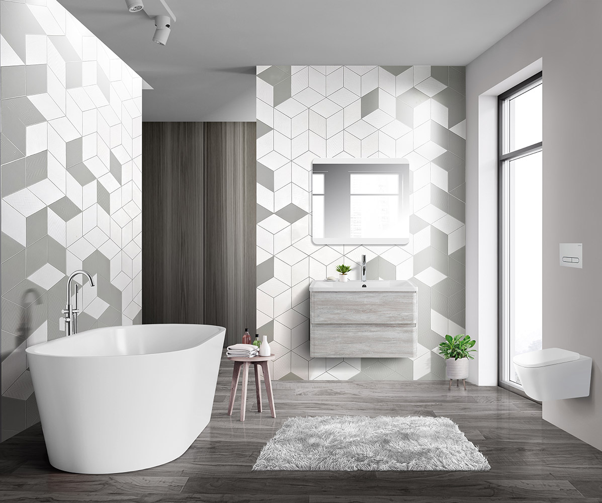 Приобрести belbagno тумба с раковиной albano 90 см, подвесная rovere vintage bianco, белая раковина