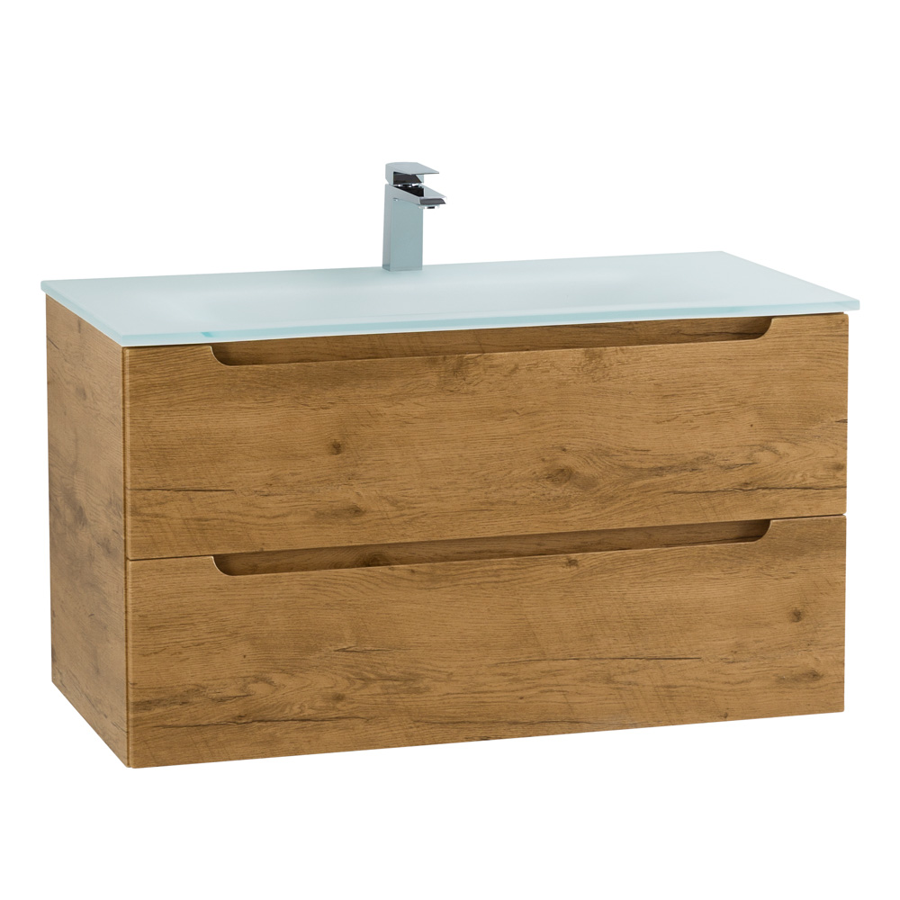 Приобрести belbagno тумба с раковиной etna 100 см, подвесная rovere nature, стеклянная раковина