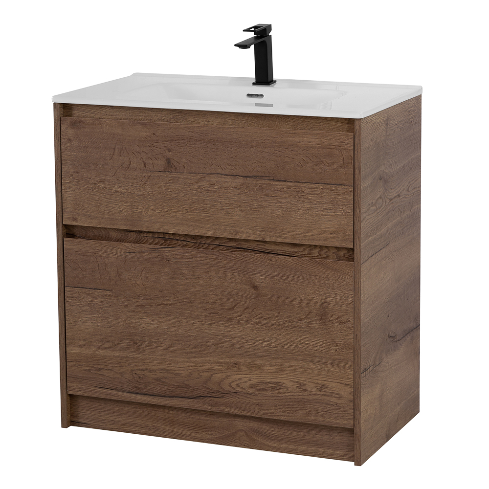 Приобрести belbagno тумба с раковиной kraft 80 см, напольнаяная rovere tabacco, раковина bb800etl белая