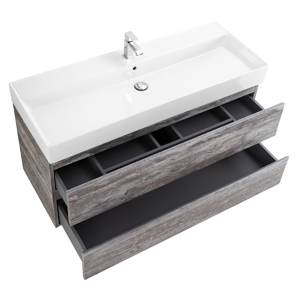 Приобрести cezares тумба подвесная с раковиной molveno 46 120 см legno grigio, серая molveno 46-120-2c-so-lg