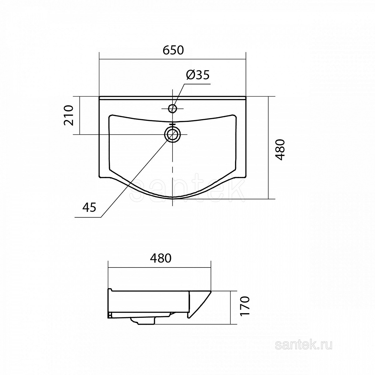 Приобрести santek "беверли-65" умывальник