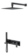 Boheme Душевой комплект скрытого монтажа Qubic Matt Black 474-B