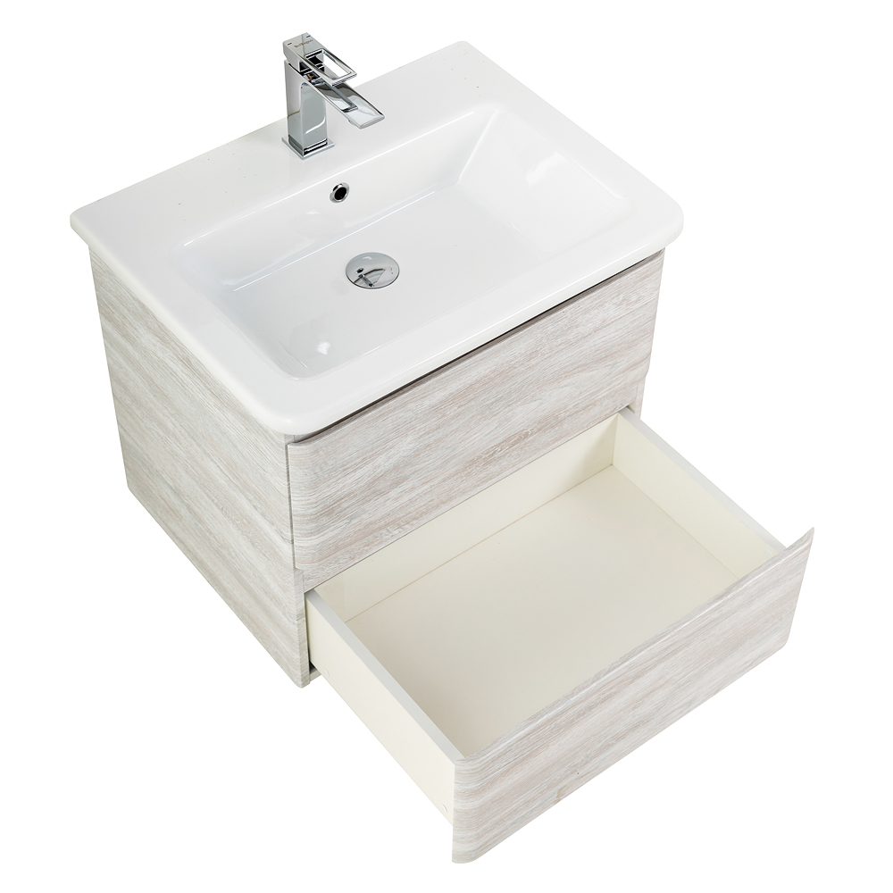 Приобрести belbagno тумба с раковиной albano-cer 50 см, подвесная rovere vintage bianco, белая раковина