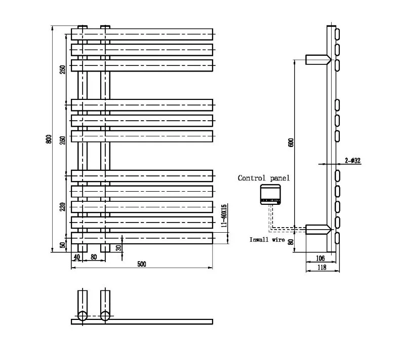 Приобрести boheme полотенцесушитель venturo 50х80 см, электрический, никель 723-nb