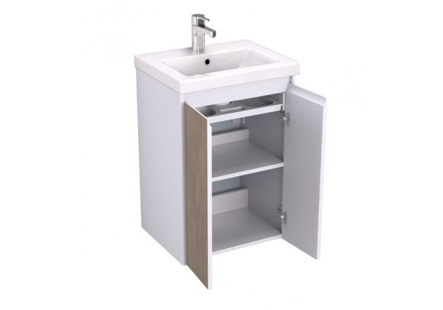 Приобрести тумба подвесная с раковиной velvex klaufs 50 см tpkla.50.2d-617.216, белый/дерево