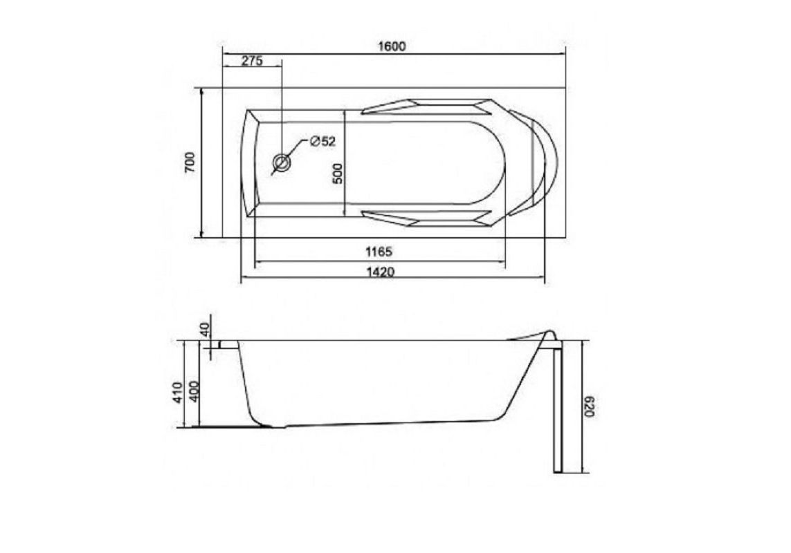 Приобрести акриловая ванна cersanit santana 160x70 см