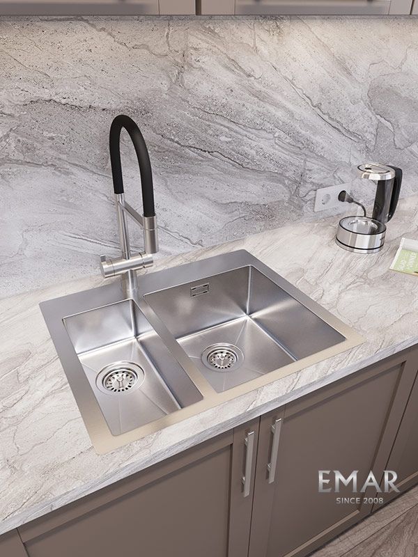 Приобрести oulin кухонная мойка 61х50 см, сатин oulin ol-ftr202r