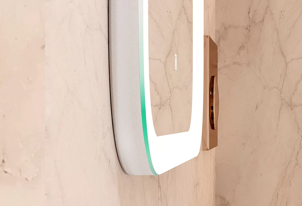 Приобрести continent зеркало с подсветкой glamour 70х80 см, белое