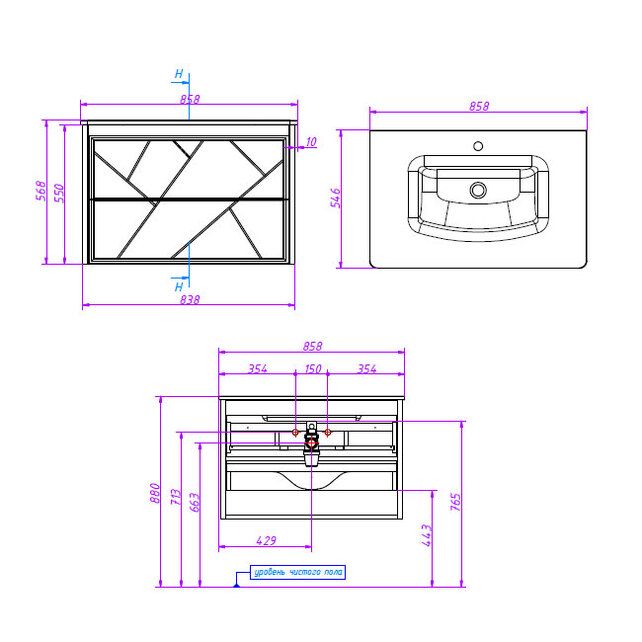 Приобрести caprigo тумба с раковиной tibet - picco 85 см, зеленая, эмаль