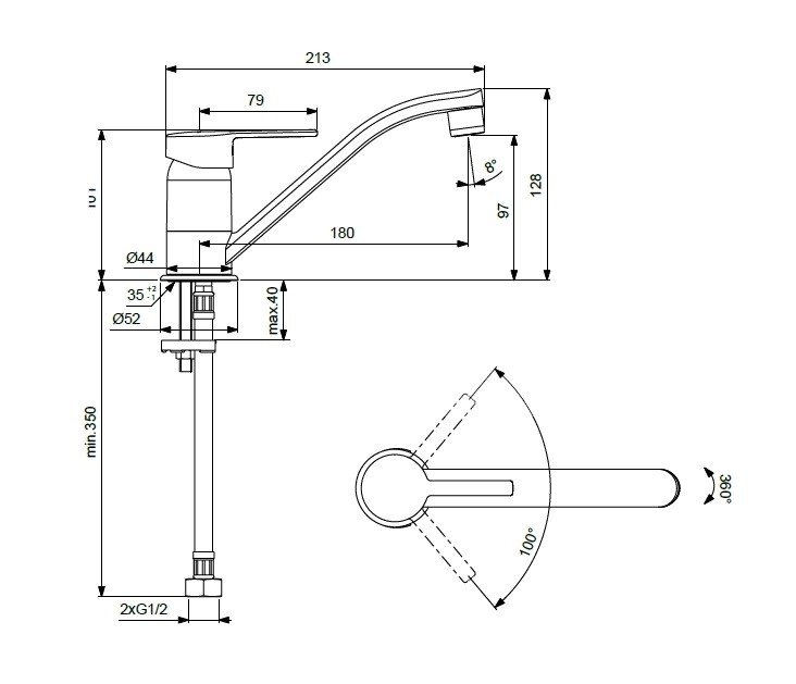 Приобрести смеситель для кухни vidima logik ba282aa
