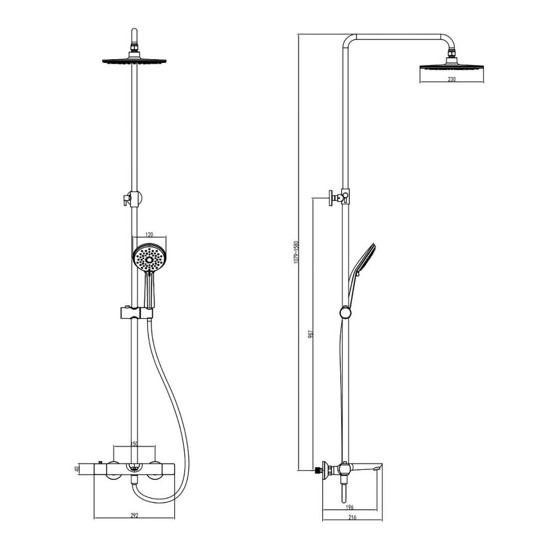 Приобрести душевая система azario galaxy термостатический картридж, черный