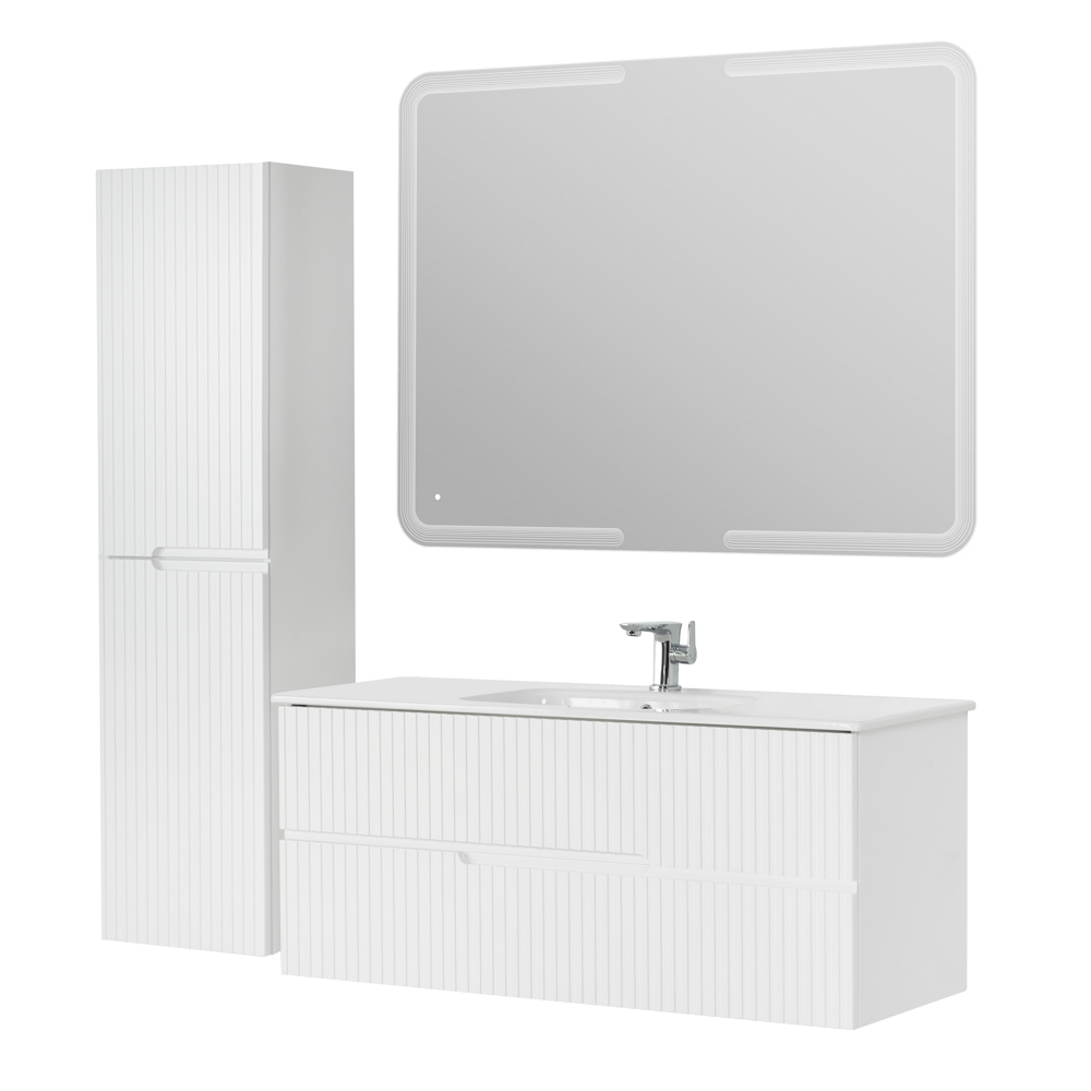 Приобрести cezares тумба подвесная с раковиной duet 120 см bianco opaco, белая матовая duet-1200-2c-so-bo