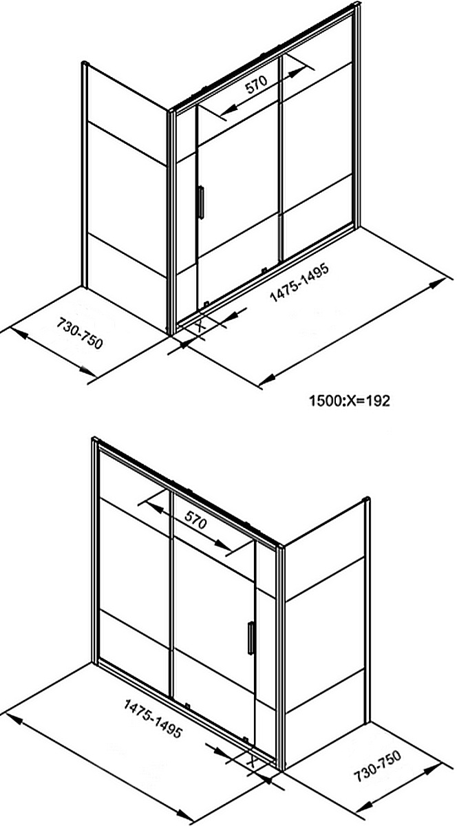 Приобрести aquanet боковая стенка practic 75x150 см, прозрачное стекло ae10-f-75h150u-cp