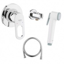 Grohe Комплект гигиенического душа со смесителем BauLoop, белая луна 124896 