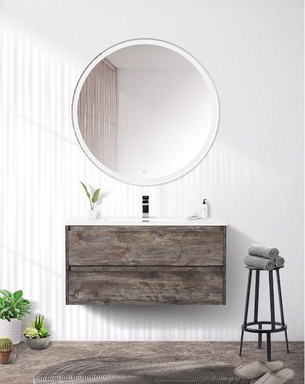 Приобрести тумба подвесная с раковиной belbagno kraft-1000-2c-so-pp 100 см, pino pasadena