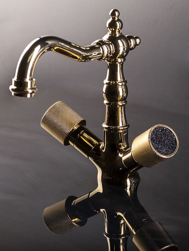 Приобрести boheme смеситель для раковины royale cristal, высокий, золото\черные кристаллы 292-royal/crst black