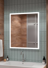 Continent Зеркало с подсветкой Sevilla 80х90 см, белое