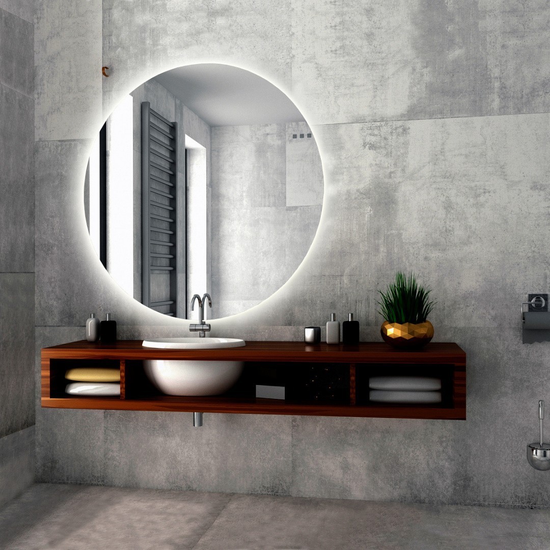 Приобрести azario зеркало саванна 77х77см c подсветкой, сенсор выключатель, фр-00000954