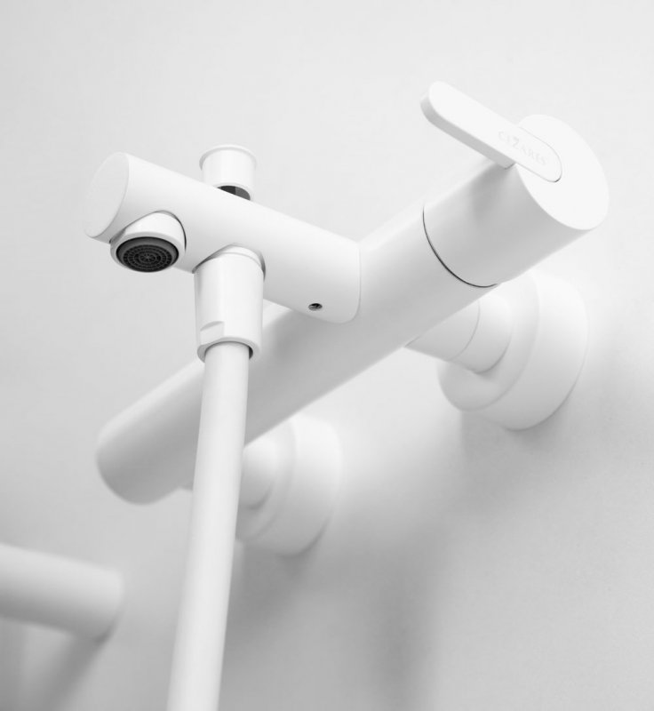 Приобрести cezares смеситель для душа leaf, белый матовый leaf-vd-bio