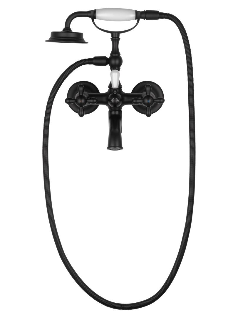 Приобрести смеситель для ванны с душем wonzon & woghand retro, черный матовый (ww-88639020-mb)