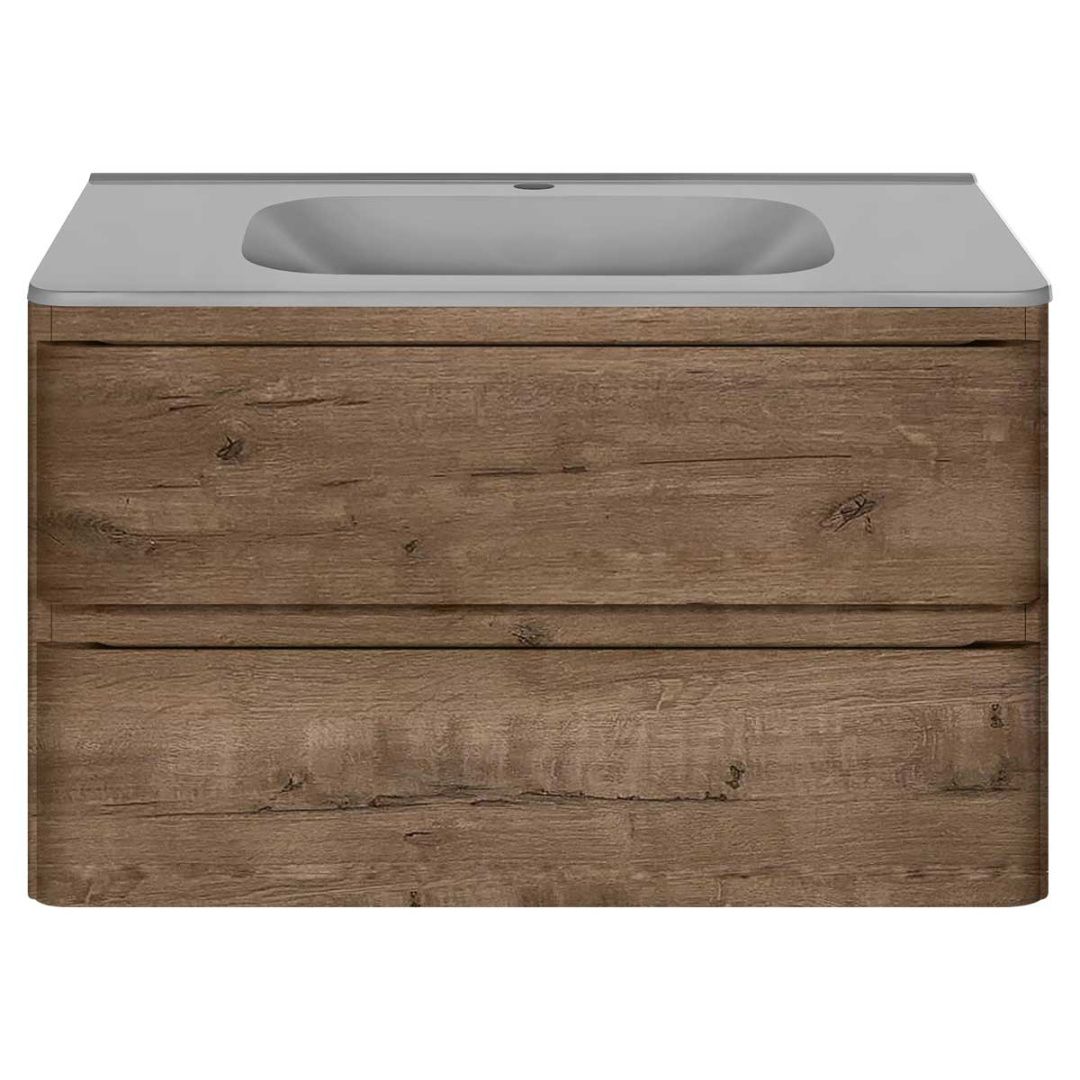 Приобрести vincea тумба подвесная vico 80 см, дуб винтаж с серой матовой раковиной vmc-2v800vo;vcb-2vp800g