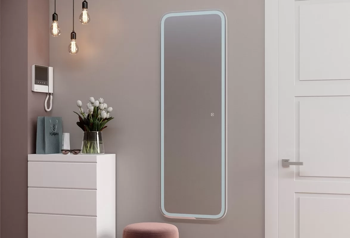 Приобрести continent зеркало с подсветкой loren 45х135 см, белое