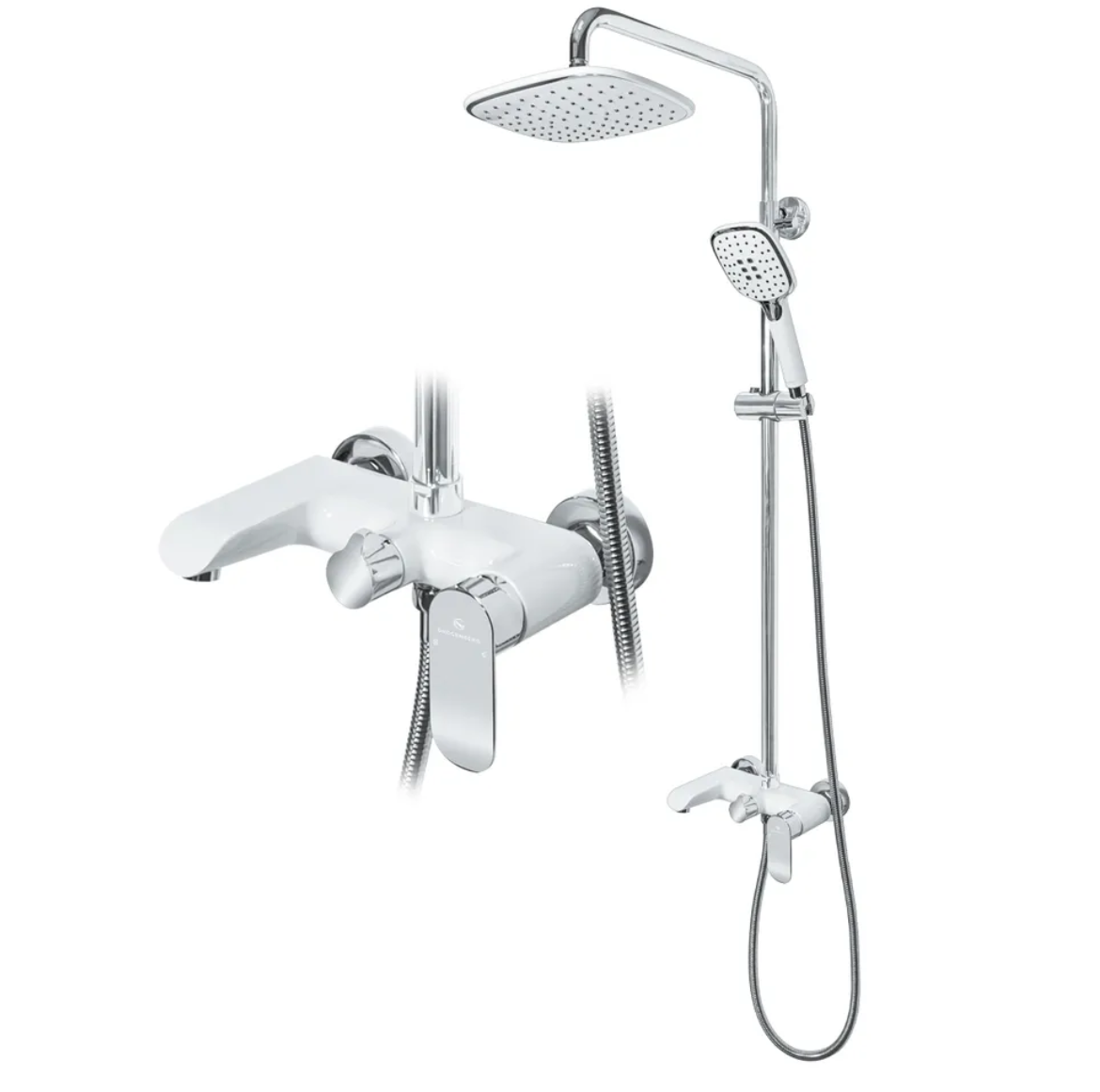 Приобрести grocenberg душевая система, белая\хром gb7010wc