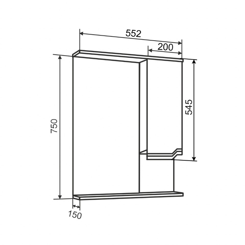 Приобрести aqua de marco зеркало-шкаф viktoria 55 см, правое, белый 1055cvic/r
