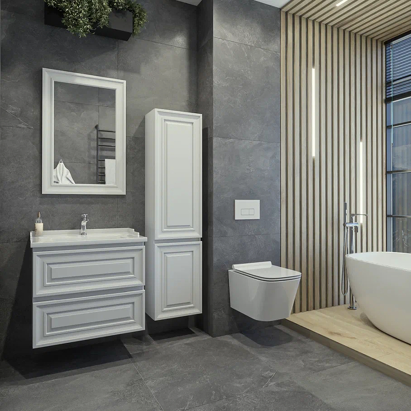 Приобрести caprigo тумба с раковиной подвесная ponza 70 см, белая 13520-в231