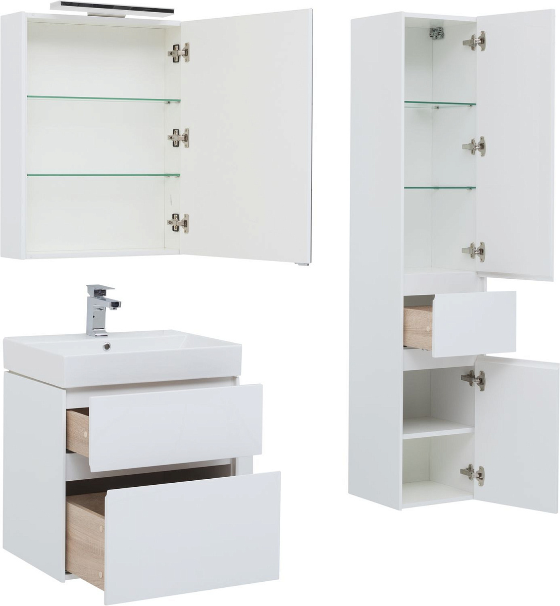 Приобрести aquanet тумба с раковиной бруклин 70 см, белая 00212597