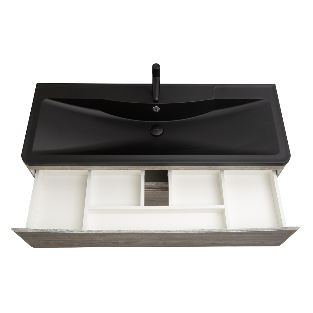 Приобрести belbagno тумба с раковиной acqua 120 см, подвесная pino scania, чёрная раковина