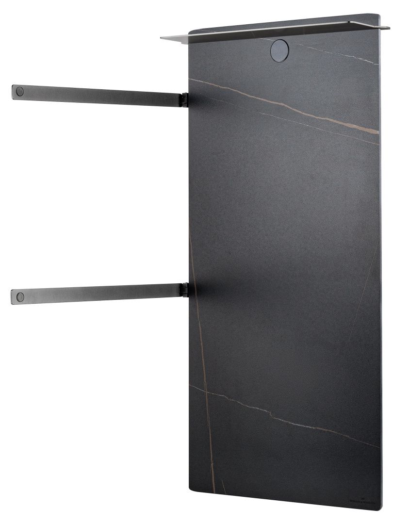 Приобрести полотенцесушитель электрический с каменной плитой черный мрамор wonzon & woghand stuttgart, темный графит (ww-a504-gm)