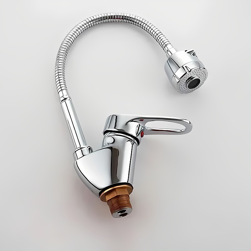 Приобрести haiba смеситель для кухни 435 мм, гибкий излив, хром hb-4304-3