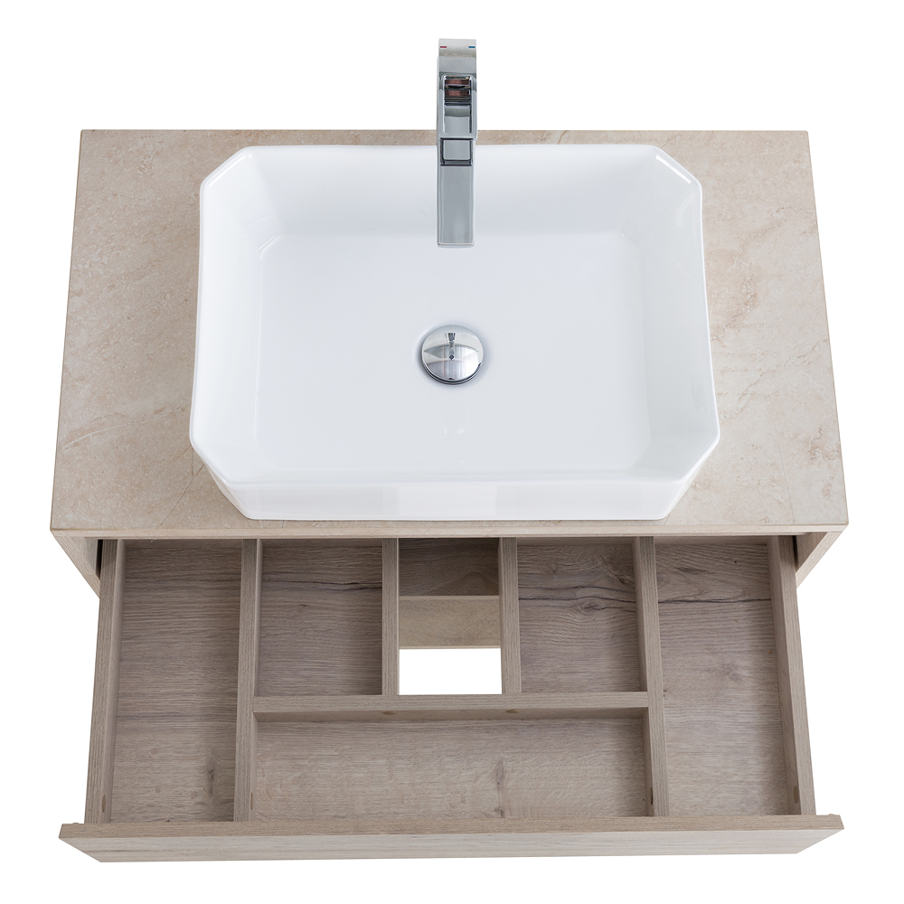 Приобрести belbagno тумба со столешницей kraft 80 см с ящиком и полкой, подвесная rovere galifax bianco