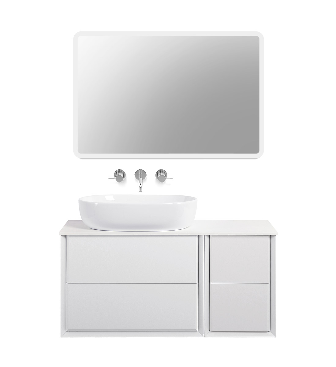 Приобрести cezares тумба со столешницей подвесная bellagio 106 см bianco opaco, белая 54714