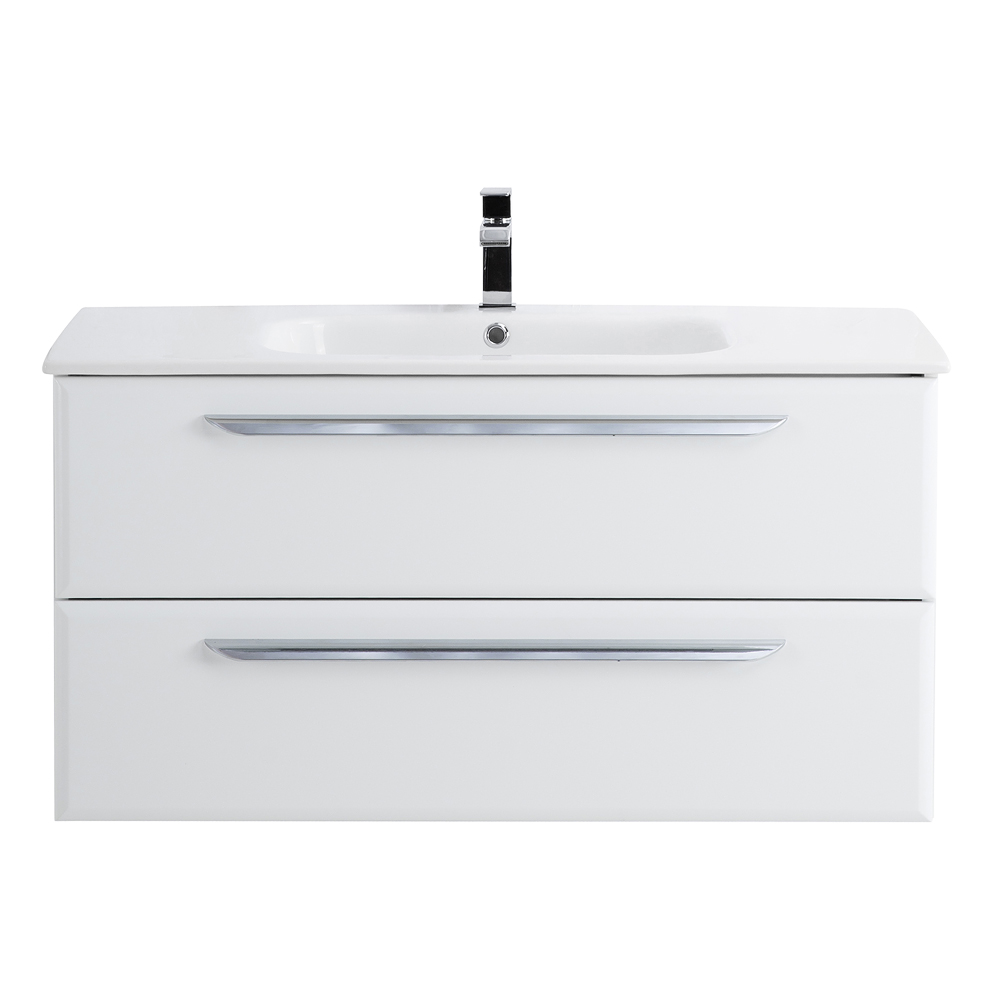 Приобрести cezares тумба подвесная с раковиной eco-cer 100 см bianco opaco, белая матовая eco-cer-1000-2c-so-bo