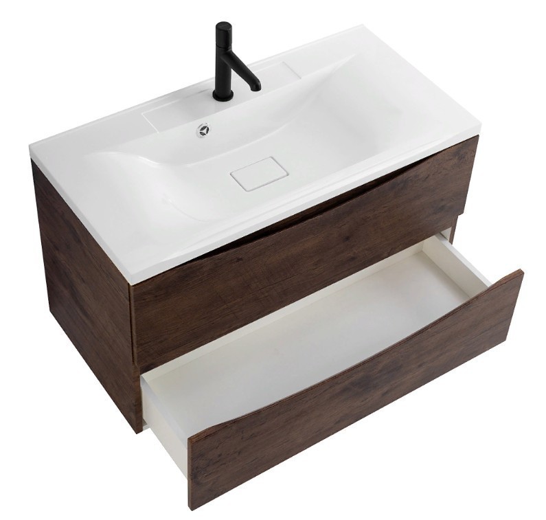 Приобрести тумба подвесная с раковиной belbagno marino-900-2c-so-rw-p 90 см, rovere moro