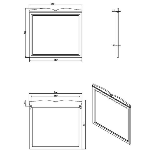Приобрести caprigo зеркало borgo 100 см, синее, эмаль