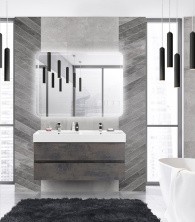 Cezares Тумба подвесная с раковиной MOLVENO 46 120 см Ossido, темно коричневая MOLVENO 46-120-2C-SO-2-OSS