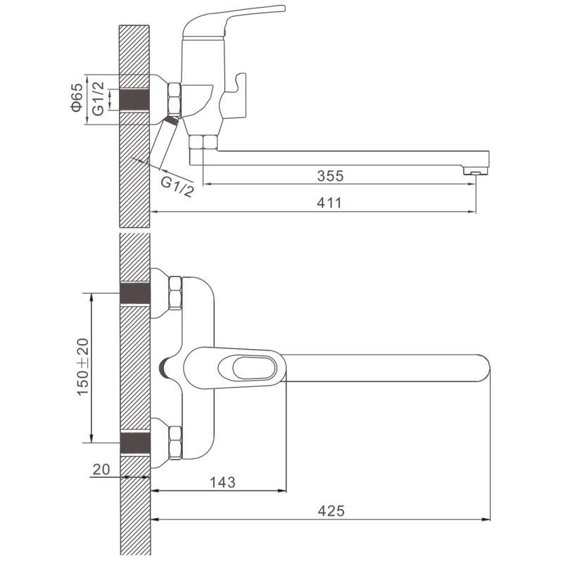 Приобрести gerhans смеситель для ванны h11, хром k13111