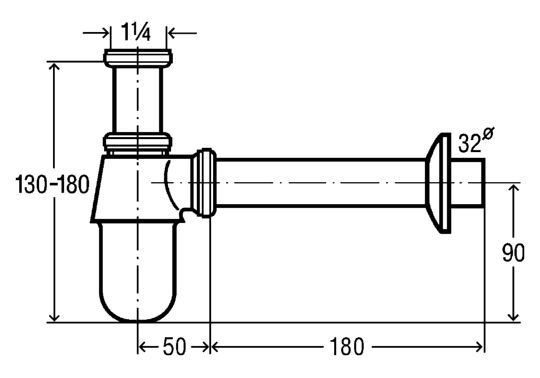 Приобрести сифон для умывальника viega 100674-dn32 