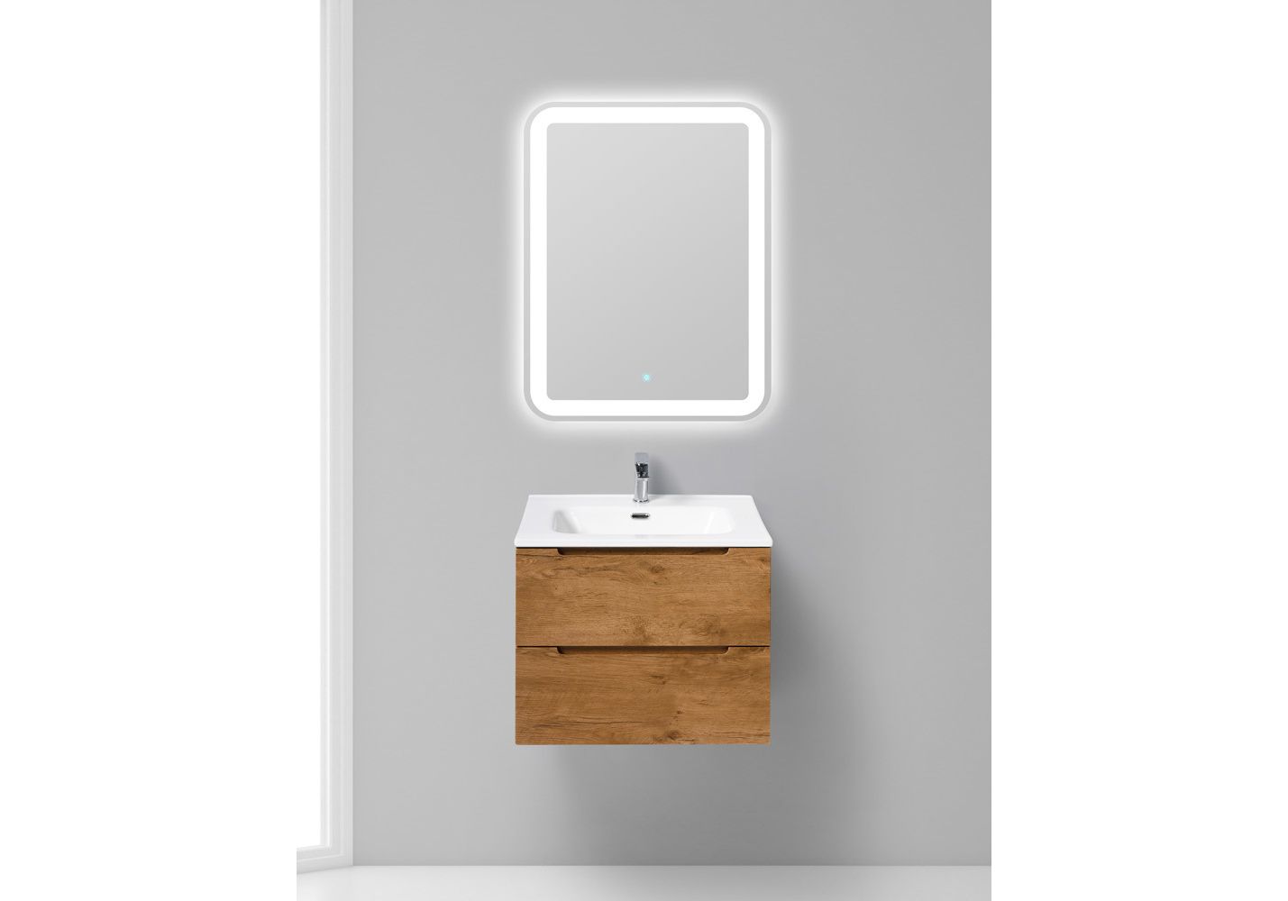 Приобрести тумба подвесная с раковиной belbagno etna-600-2c-so-rn-p 60 см, rovere nature