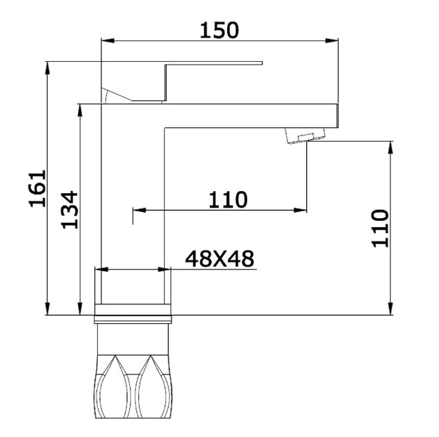 Приобрести cмеситель для раковины vieir trucco 161 мм, хром v363511