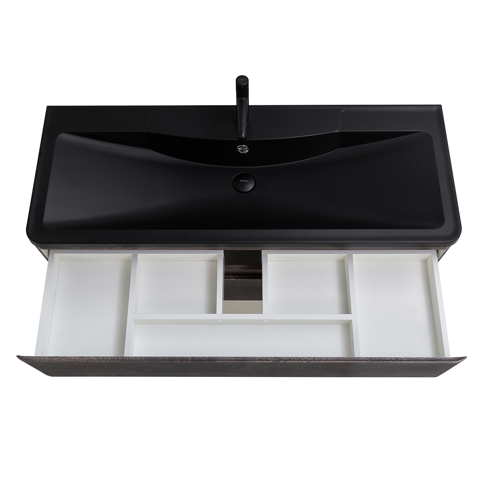 Приобрести belbagno тумба с раковиной albano 120 см, подвесная rovere nature grigio, чёрная раковина